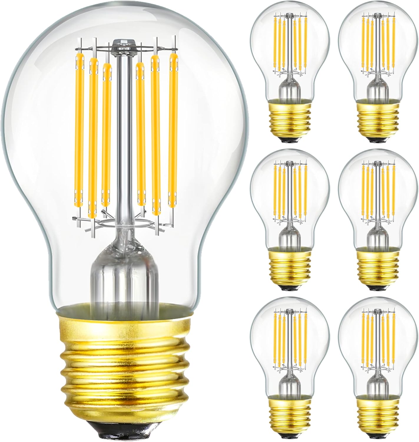 LEOOLS Dimmable E26 Edison Bulb A15 Light Bulb 8W Equal 100 watt Light Bulb AC120V 850LM Soft White 3000k E26 Light Bulb f...