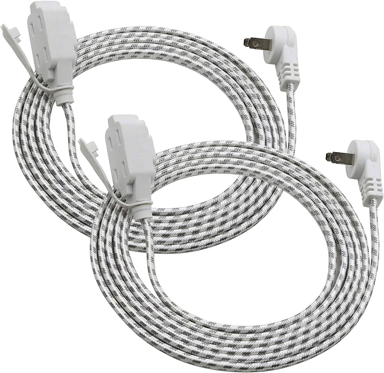 Clear Power 9 ft Indoor Extension Cord with Lighted Foot Switch, 3 Outlets, 2 Prong Polarized, 16/2 SPT-2, Green, Perfect ...