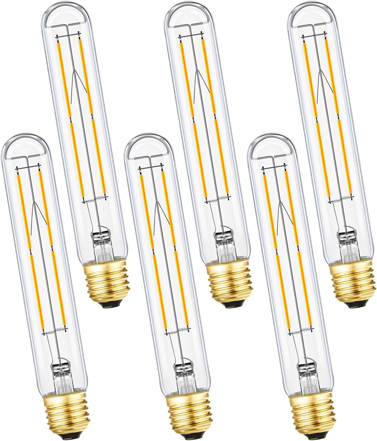 Leools Led Tube Bulb Glass 4W Dimmable Edison T10 Tubular Bulb,E26 Medium Base Filament Lamp 40 Watt Incandescent Bulb Equ...