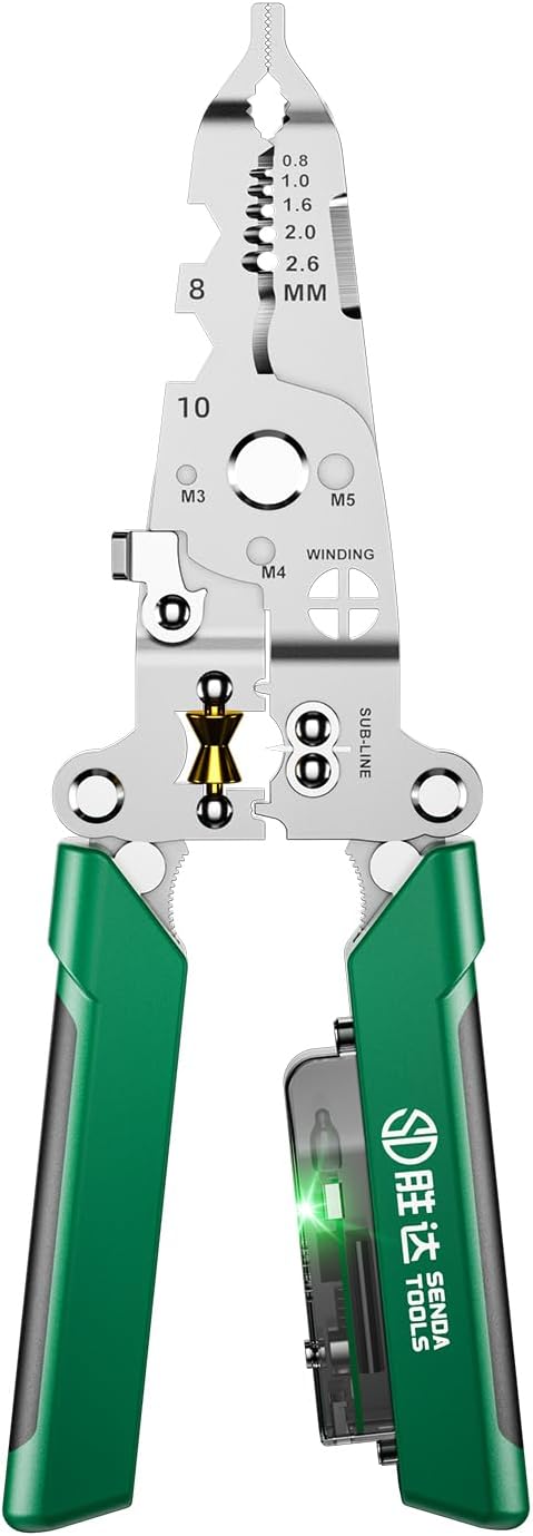 18 in 1 Foldable Wire Stripper with Electricity Measurement Function & Dual Alarms Multifunctional Professional Electricia...