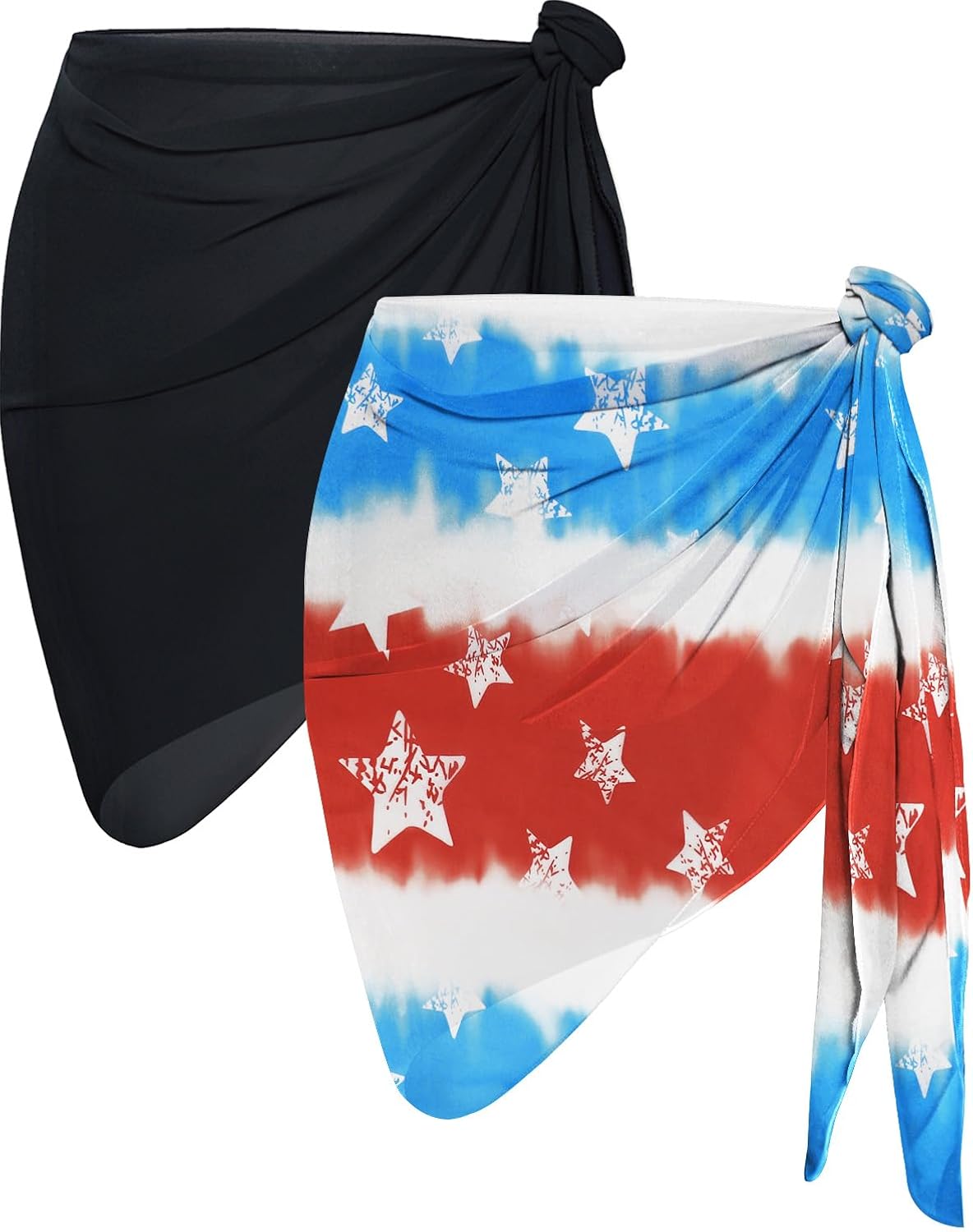 CHICGAL 2 Pieces Women Beach Sarong Bathing Suit Wrap Skirt Sheer Bikini Swimsuit Cover Ups for Swimwear