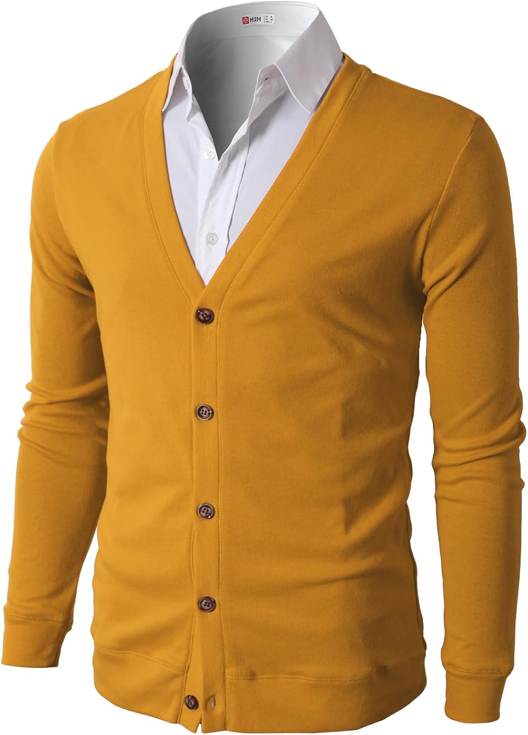H2H Mens Casual Slim Fit Cardigans V-Neck Basic Designed Long Sleeve Button Down