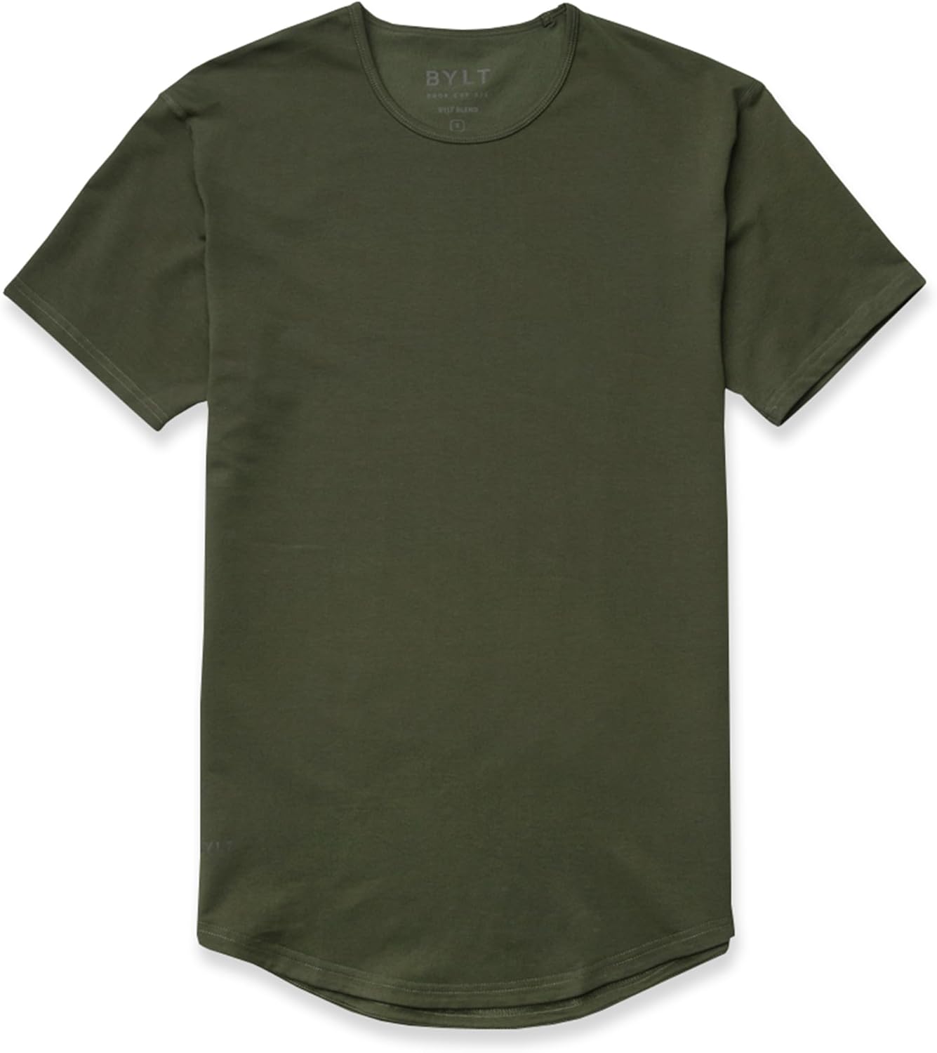 BYLT Mens Drop-Cut Men's T Shirt, Plain Tshirts for Men, Drop Cut Basic Crewneck Tee, Wrinkle Resistant, Stretch Fit