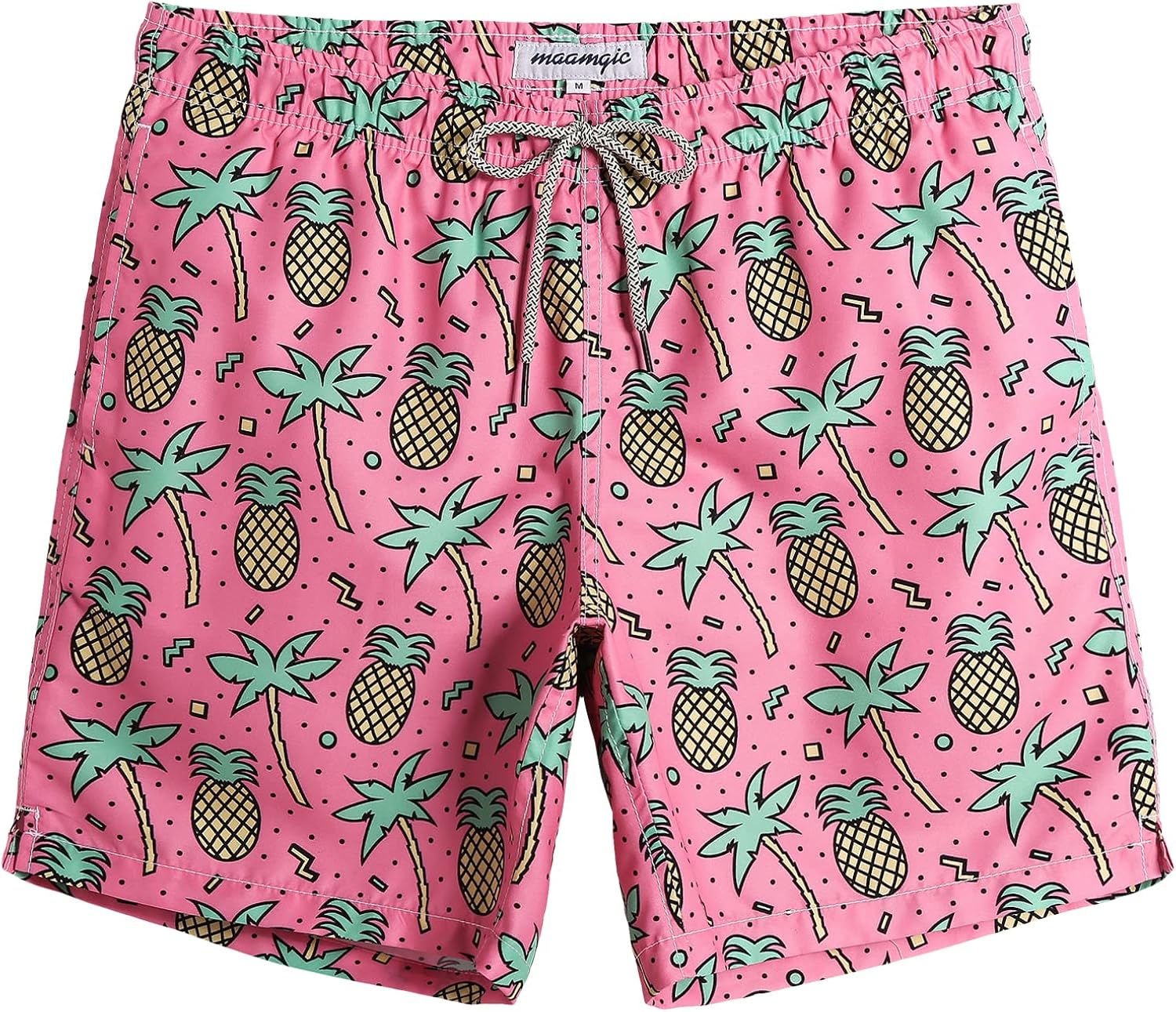 maamgic Mens Swim Trunks Quick Dry Swim Shorts with Mesh Lining Funny Swimwear Bathing Suits 7inch