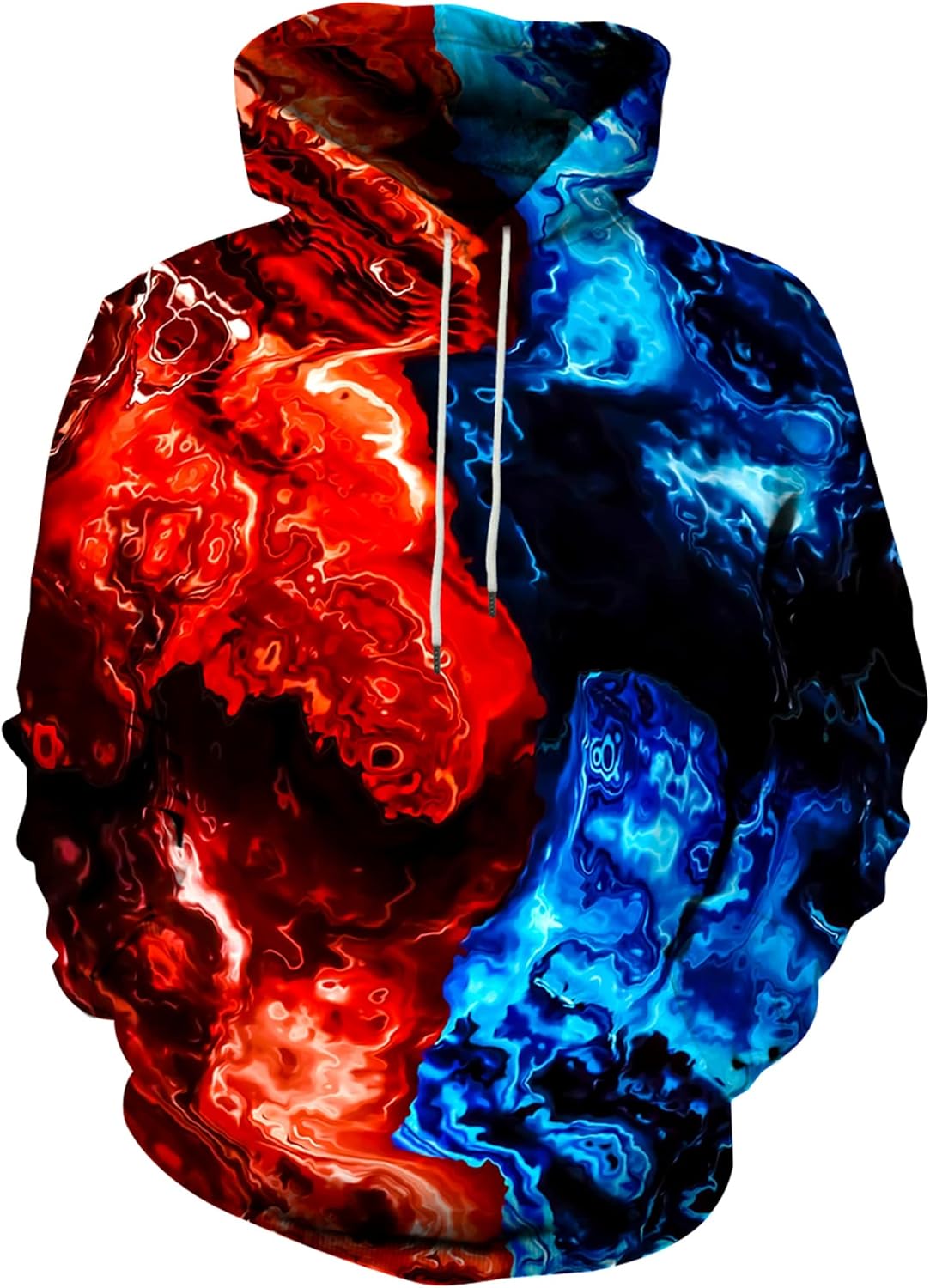 Asylvain Unisex Graphic Hoodies 3D Cool Design Print Colorful Hooded Sweatshirt for Men and Women