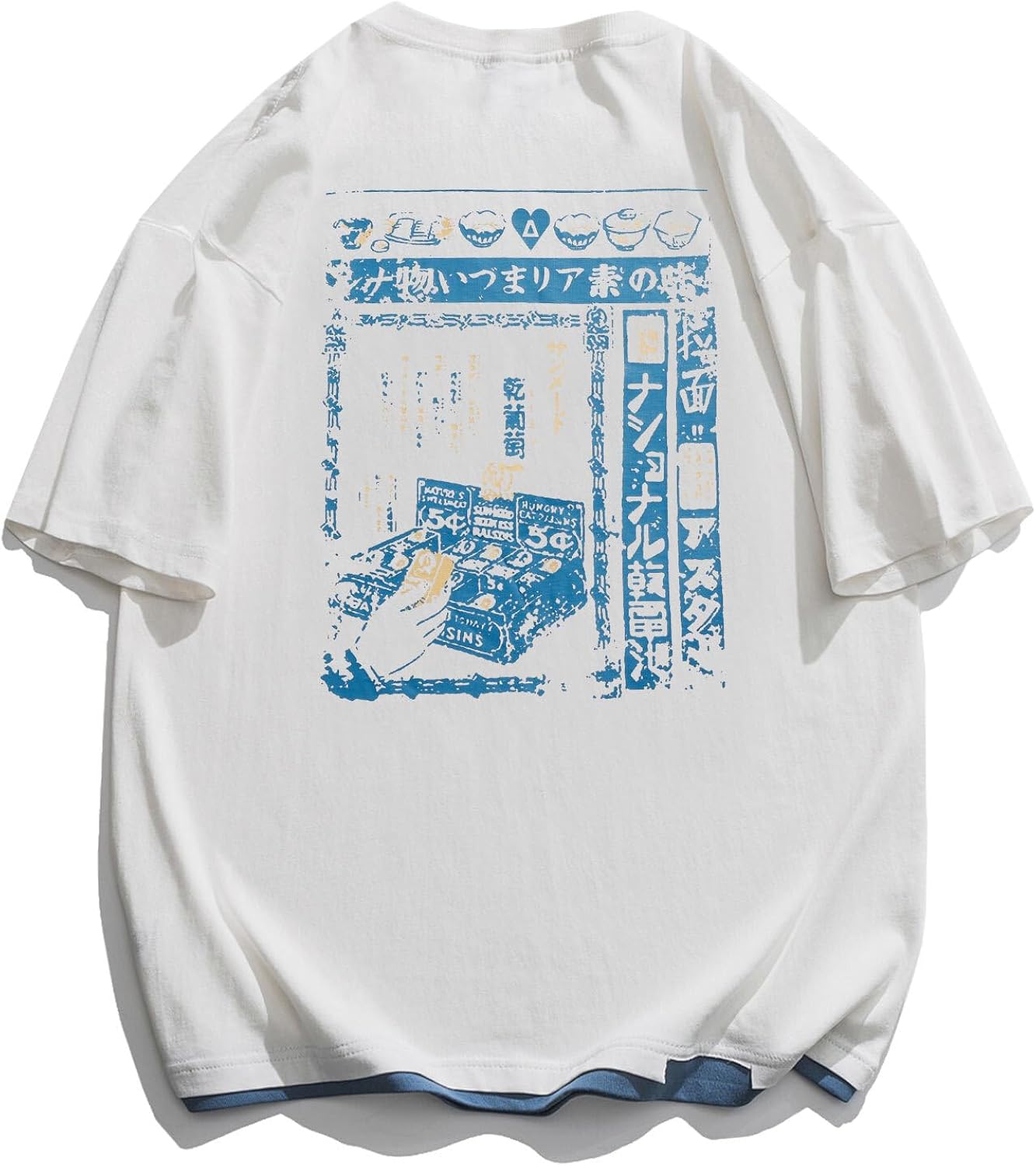 Aelfric Eden Mens 90s Vintage Oversized Shirts Unisex Harajuku T Shirt Print Graphic Tees Casual Summer Streetwear Top