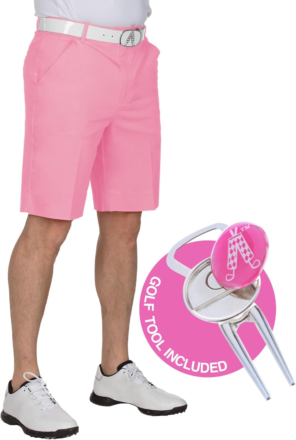 Royal & Awesome Men's Pastel Golf Shorts, Golf Shorts for Men Slim Fit, Funny Men Apparel, Crazy Bright Design, Colorful