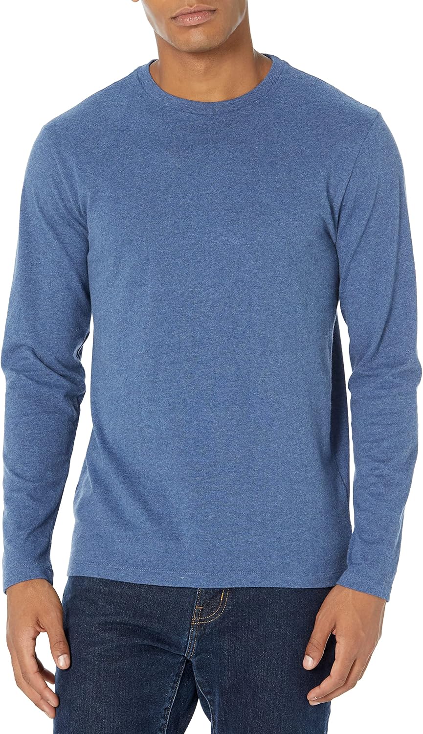 Amazon Essentials Men's Regular-Fit Crewneck T-Shirts, Long-Sleeve
