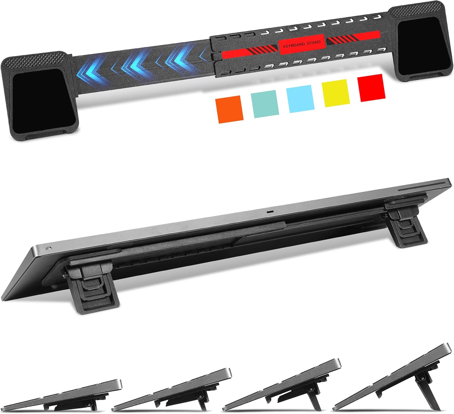 MEKASS Computer Keyboard Stand for Desktop, Adjustable Keyboard Riser, Extendable Holder, Non Slip, Ergonomic Office Desk ...