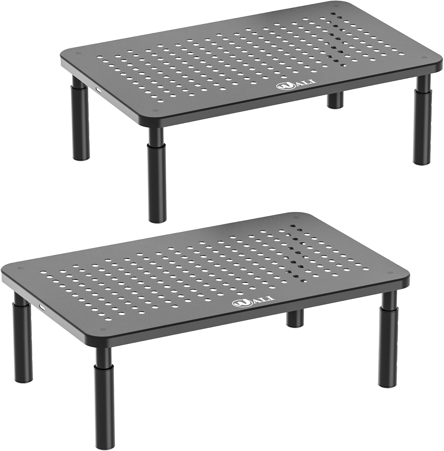 WALI Computer Monitor Stand for Desk, Adjustable Laptop Riser, Desk Monitor Stand Underneath Storage for Office, Home, Sch...