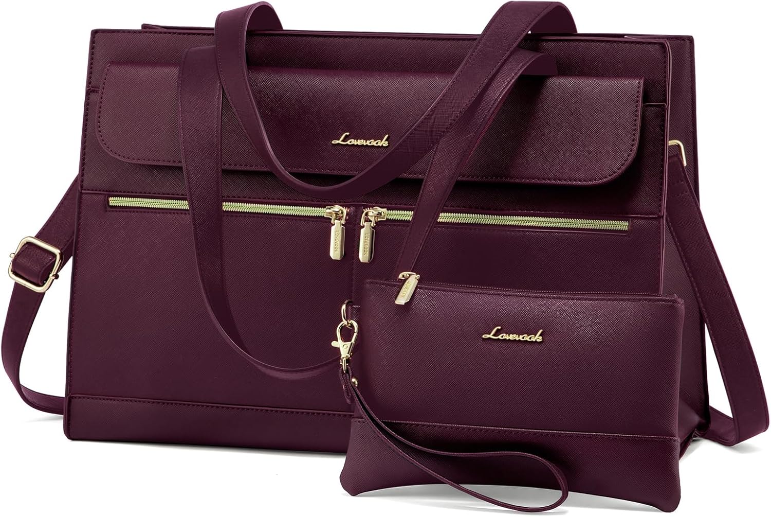 Laptop Bag for Women Leather Laptop Tote Bag Large Computer Bag Waterproof Business Office Work Bag