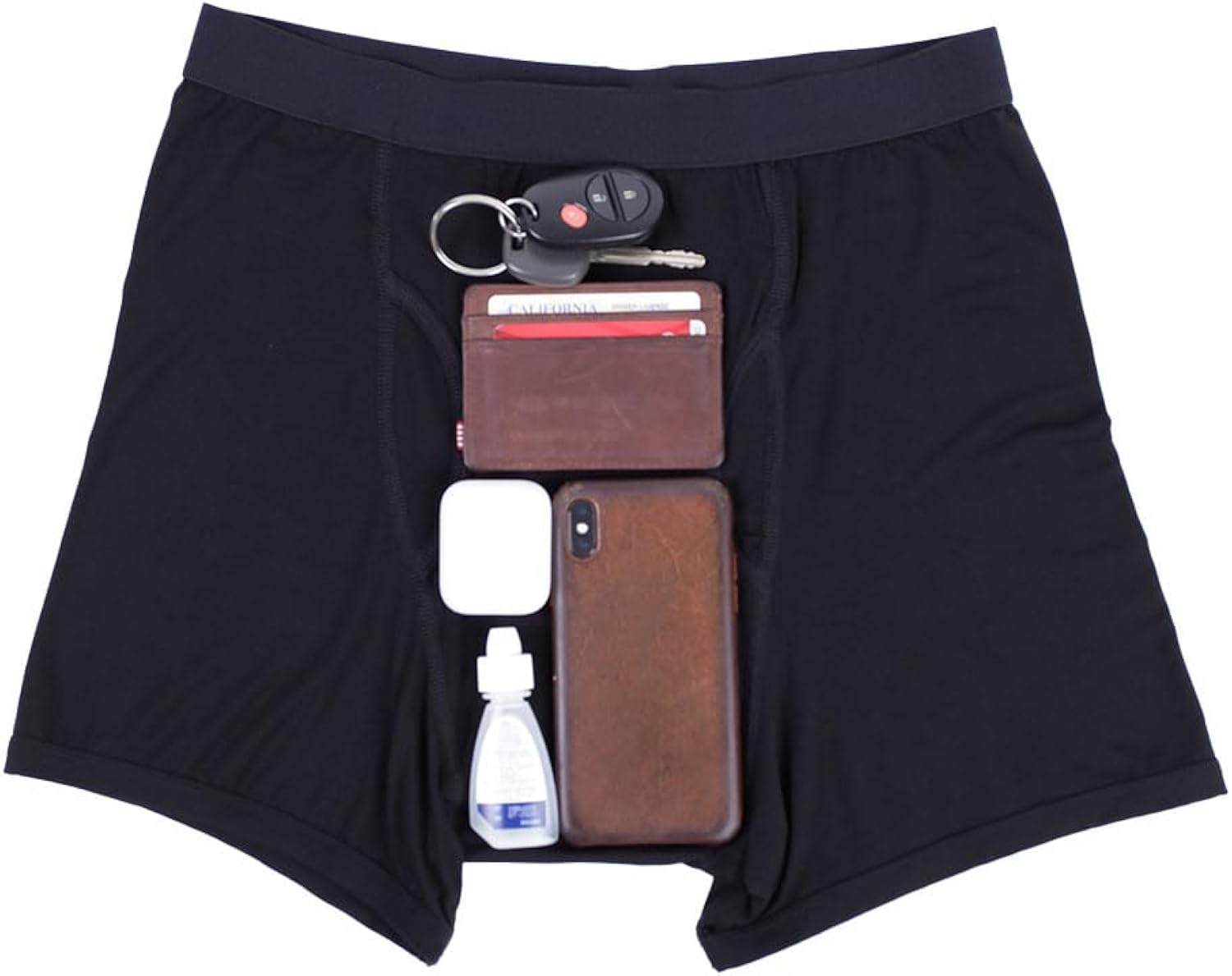 iHeartRaves Men's Anti-Theft Pocket Boxer Briefs - Pickpocket Proof Travel Underwear S - 2XL