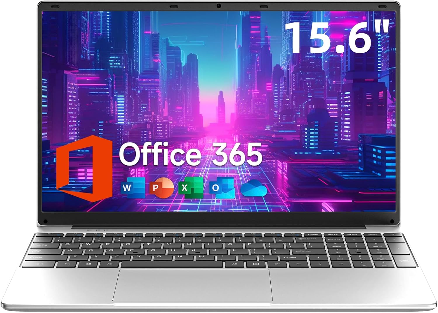 15.6 Inch Laptop with Office 365, 4GB RAM, 128GB Storage Expandable 1TB, 5205U Processor, HD Display, Windows 11 Laptops C...