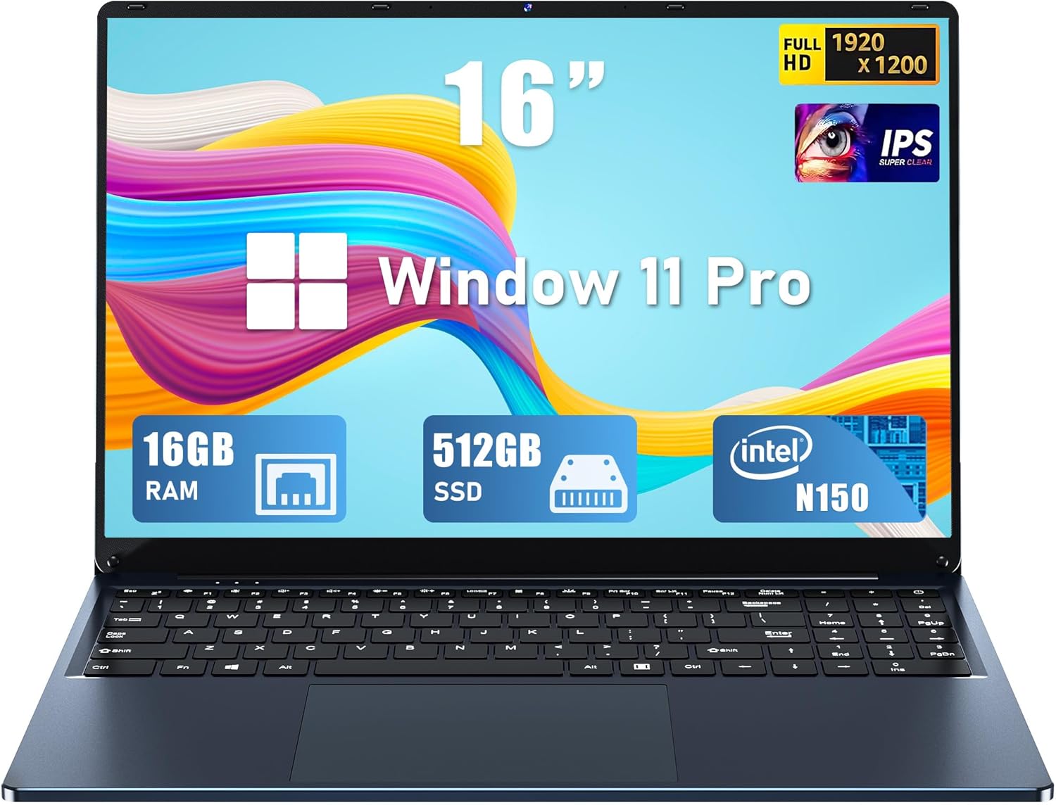 FUNYET Gaming Laptop, 16 Inch Laptop Computer with Windows 11 Pro, Intel 12th Gen N150 Processor(up to 3.6GHz), 16GB RAM 1...