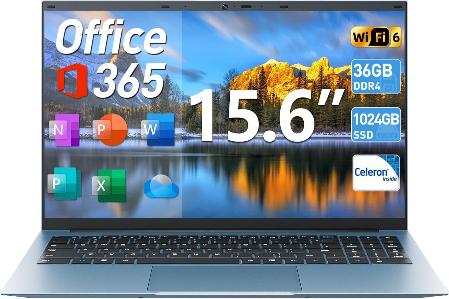 Naclud Windows 11 Laptops, 17.3 Inch Laptop Computer with Core i3 Processor, 4GB DDR3 128GB SSD, 60800mWh Battery, FHD IPS...