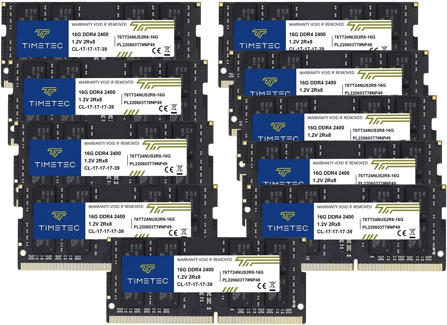 Timetec 32GB KIT(2x16GB) DDR4 2400MHz PC4-19200 Non-ECC Unbuffered 1.2V CL17 2Rx8 Dual Rank 260 Pin SODIMM Laptop Notebook...