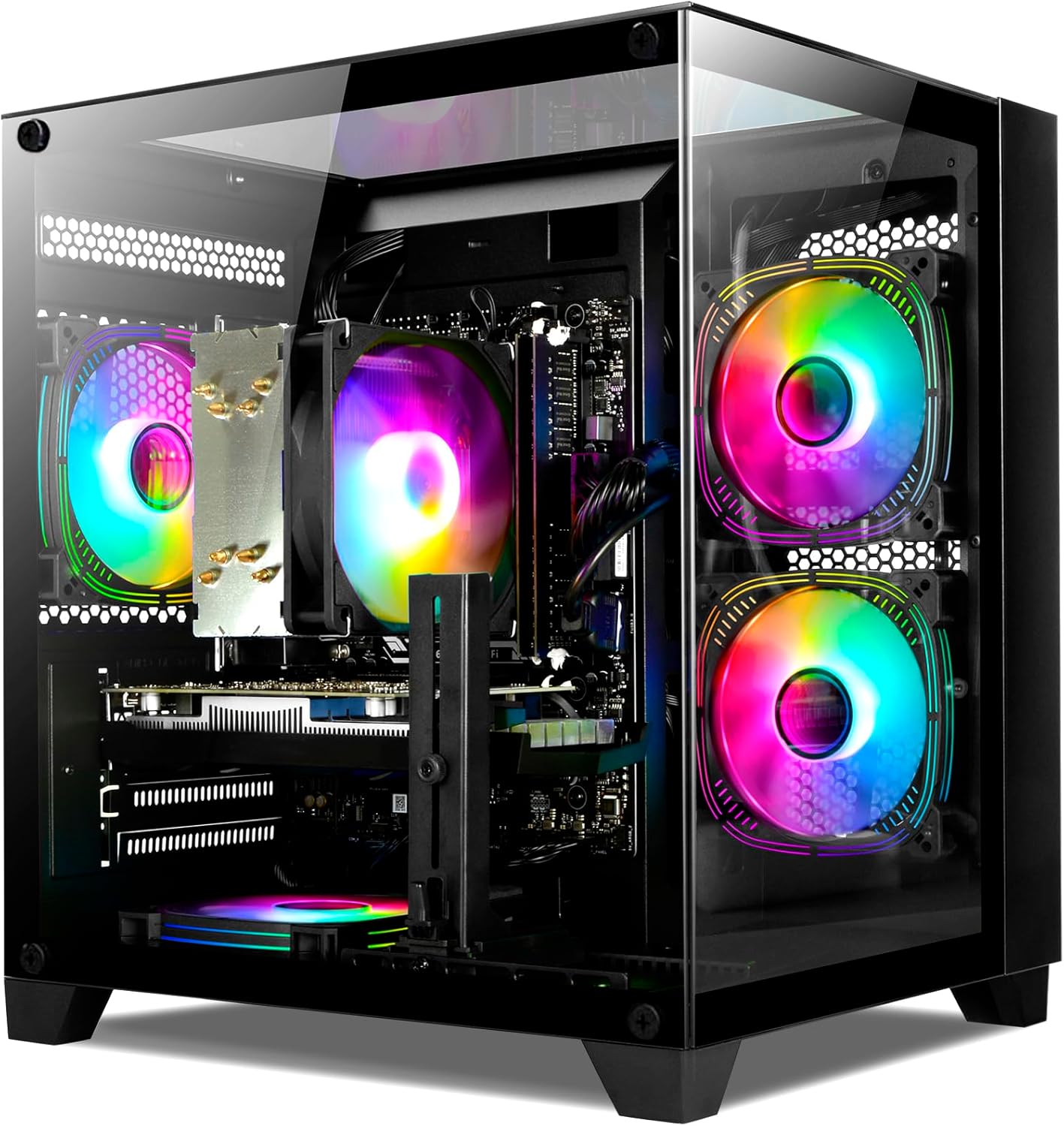 Gaming PC, Prebuilt Desktop with Intel 12th Core i5-12400F & GeForce RTX3050, 32G DDR4 RAM, 1TB NVME SSD, Tower Computer f...