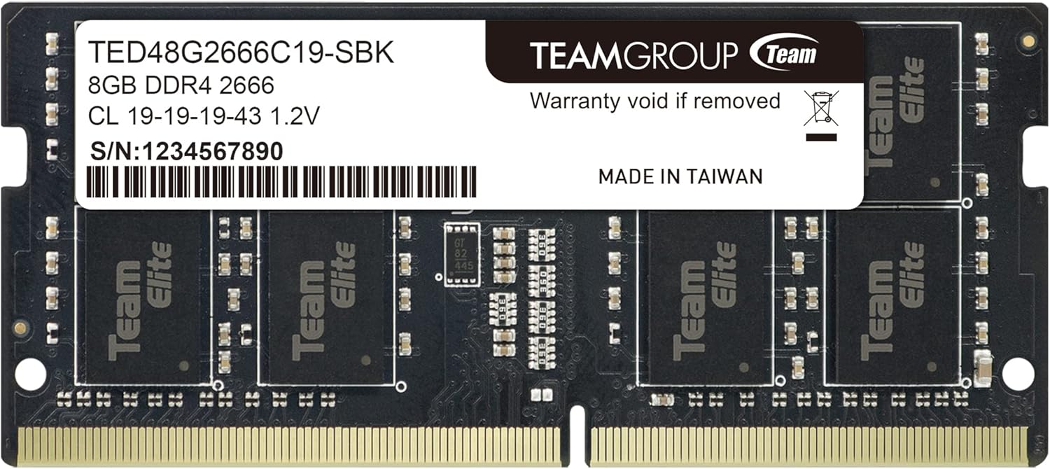 TEAMGROUP Elite DDR4 32GB Kit (2 x 16GB) 2666MHz PC4-21300 CL19 Unbuffered Non-ECC 1.2V SODIMM 260-Pin Laptop Notebook PC ...