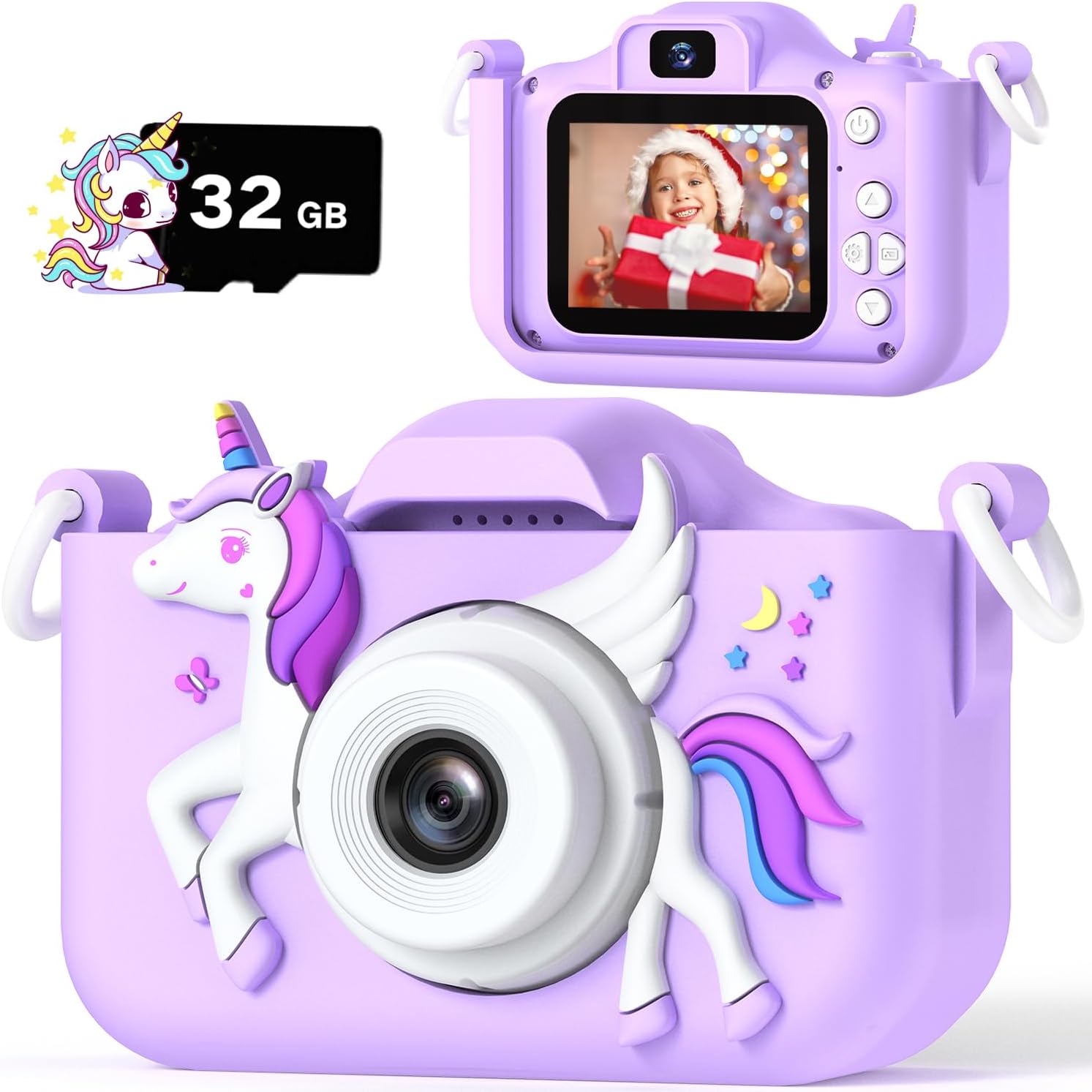 Upgrade Kids Camera for Girls, Christmas Birthday Gifts for Boys, 1080P HD Selfie Digital Video Camera for Toddlers, Cute ...