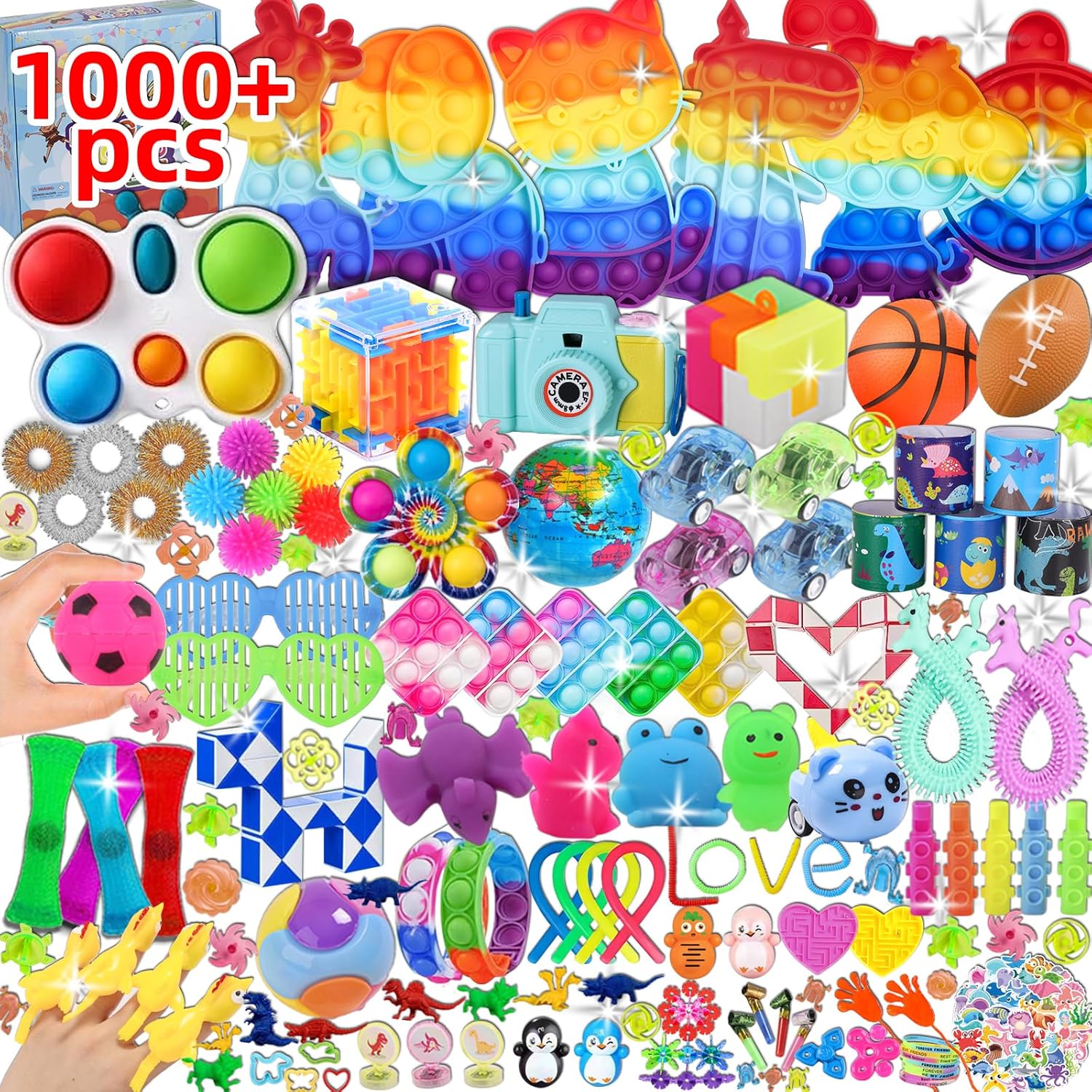 1000Pcs Party Favors for Kids, Fidget Toys Bulk, Birthday Gift Toys, Fidgets Stocking Stuffers, Treasure Box Birthday Part...