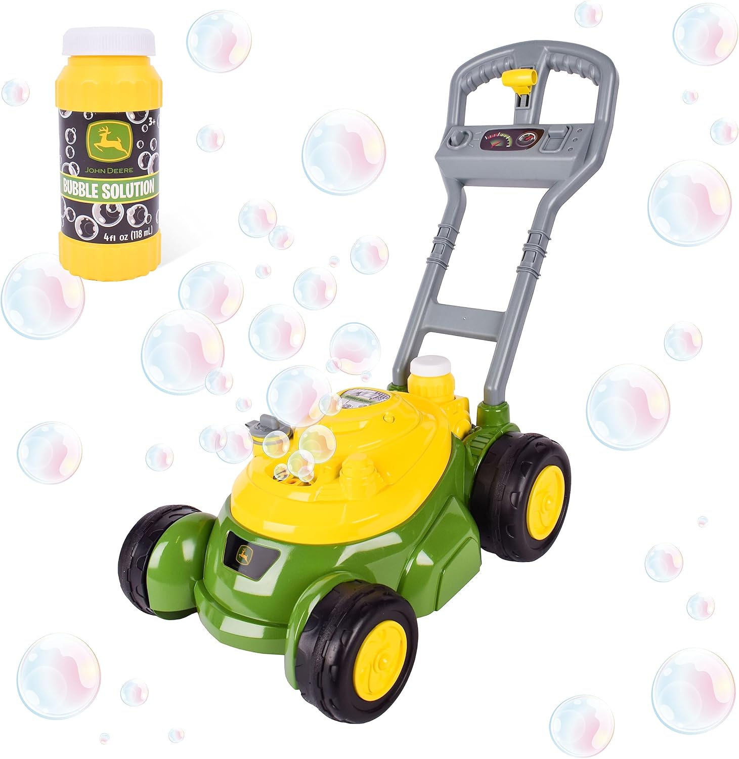 John Deere Bubble Lawn Mower for Toddlers, Bubble Blowing Machines, Indoor and Outdoor Gardening Toy, Birthday, Party Favo...