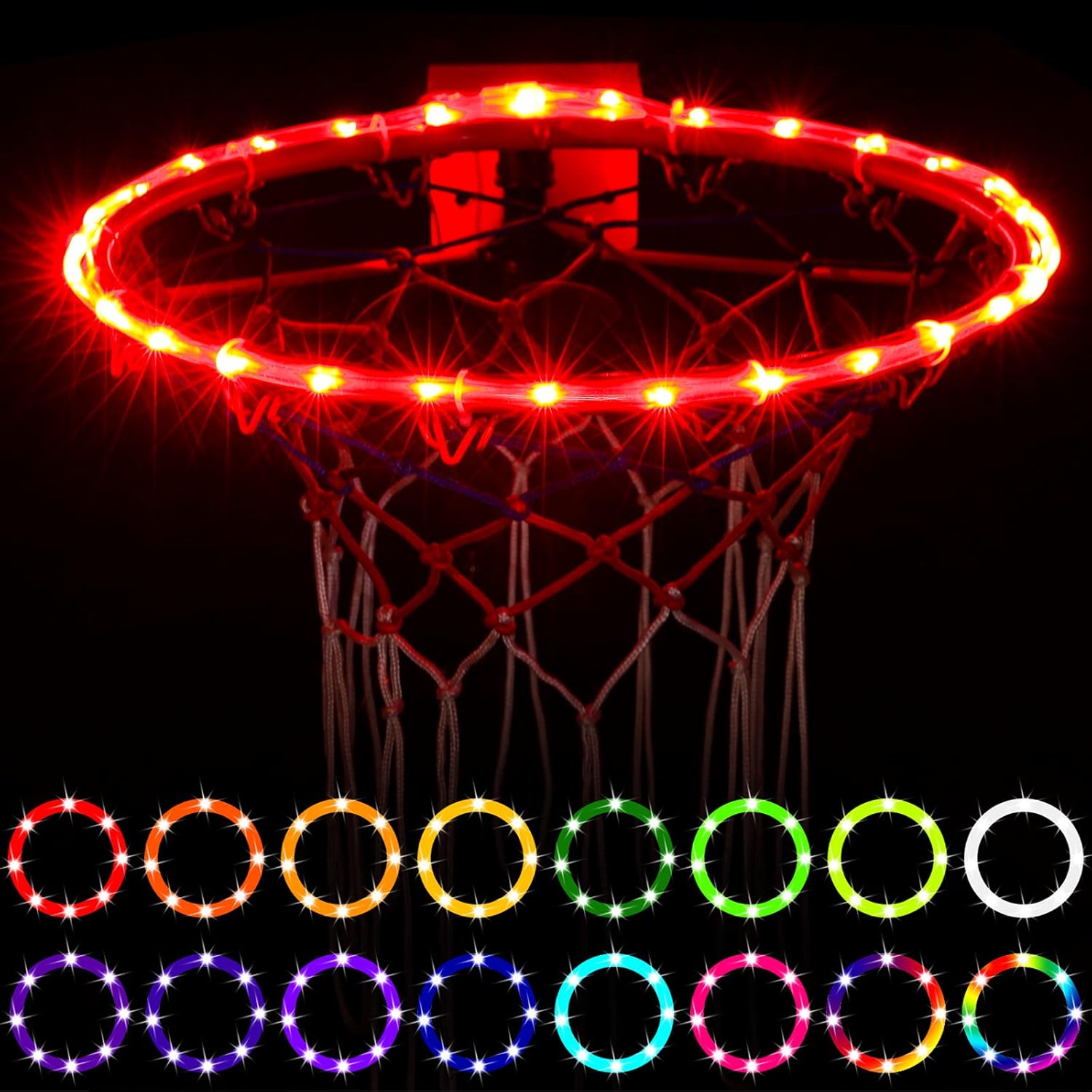 Waybelive LED Basketball Hoop Lights, Remote Control Basketball Rim LED Light, 16 Color Change by Yourself, Waterproof, Su...