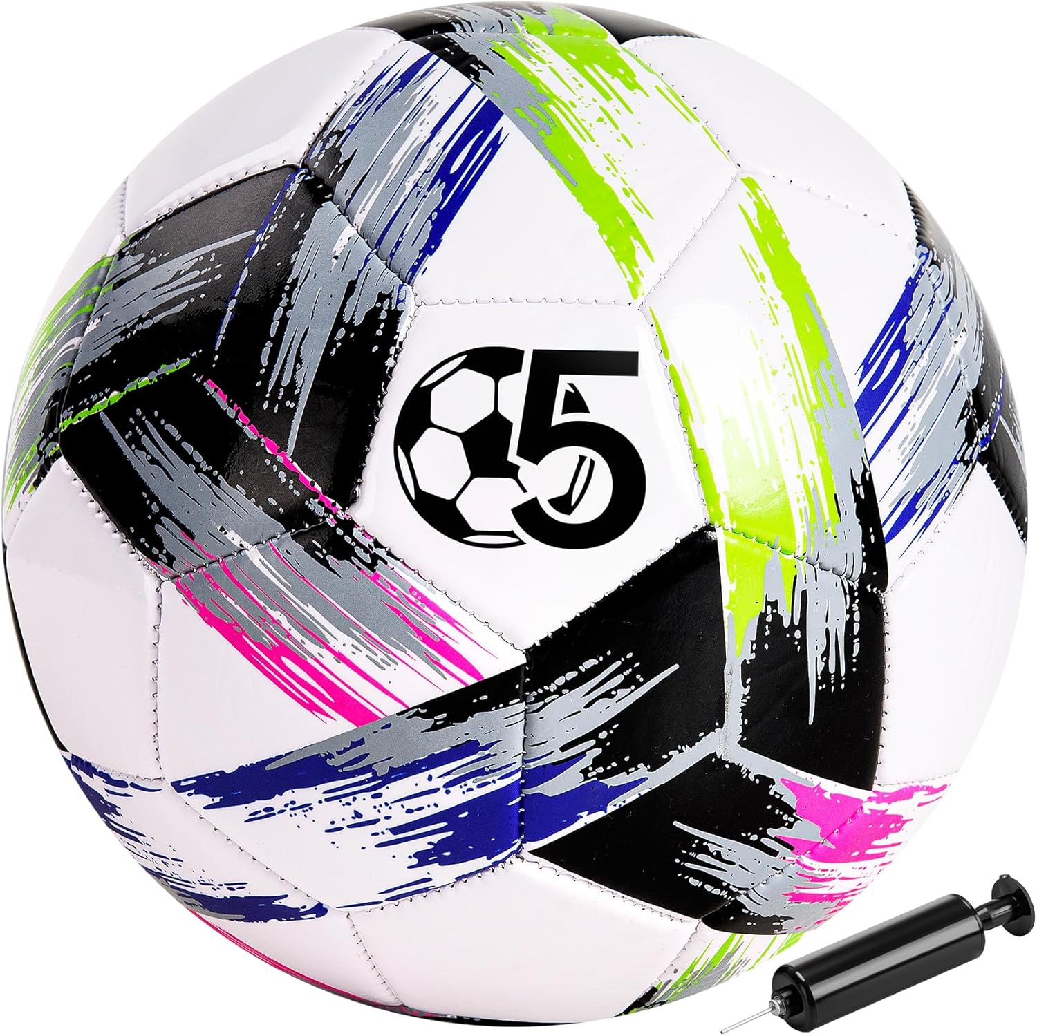 cellook Soccer Ball Size 5 with Pump & Mesh Bag, Tri-Color Soccer Ball for Youth and Adult, Indoor Outdoor Sports Training...