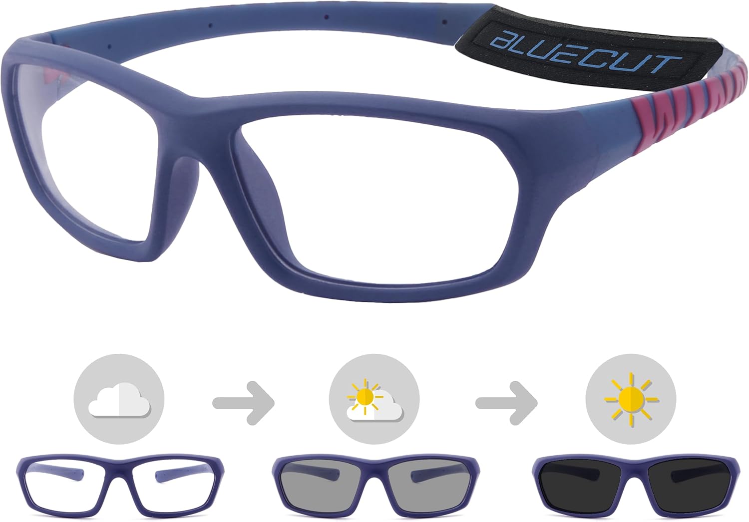 BLUE CUT Sports Protection Goggles, Photochromic Lenses Safety Glasses for Basketball, Pickleball and Outdoor Sports