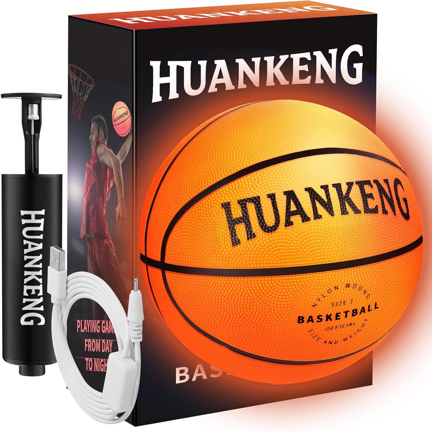 HuanKeng Upgrade Rechargeable Glow in The Dark Ball Toys Birthday Gifts for 6 7 8 9 10 11 12 13 14 15 Year Old Boys, Sport...