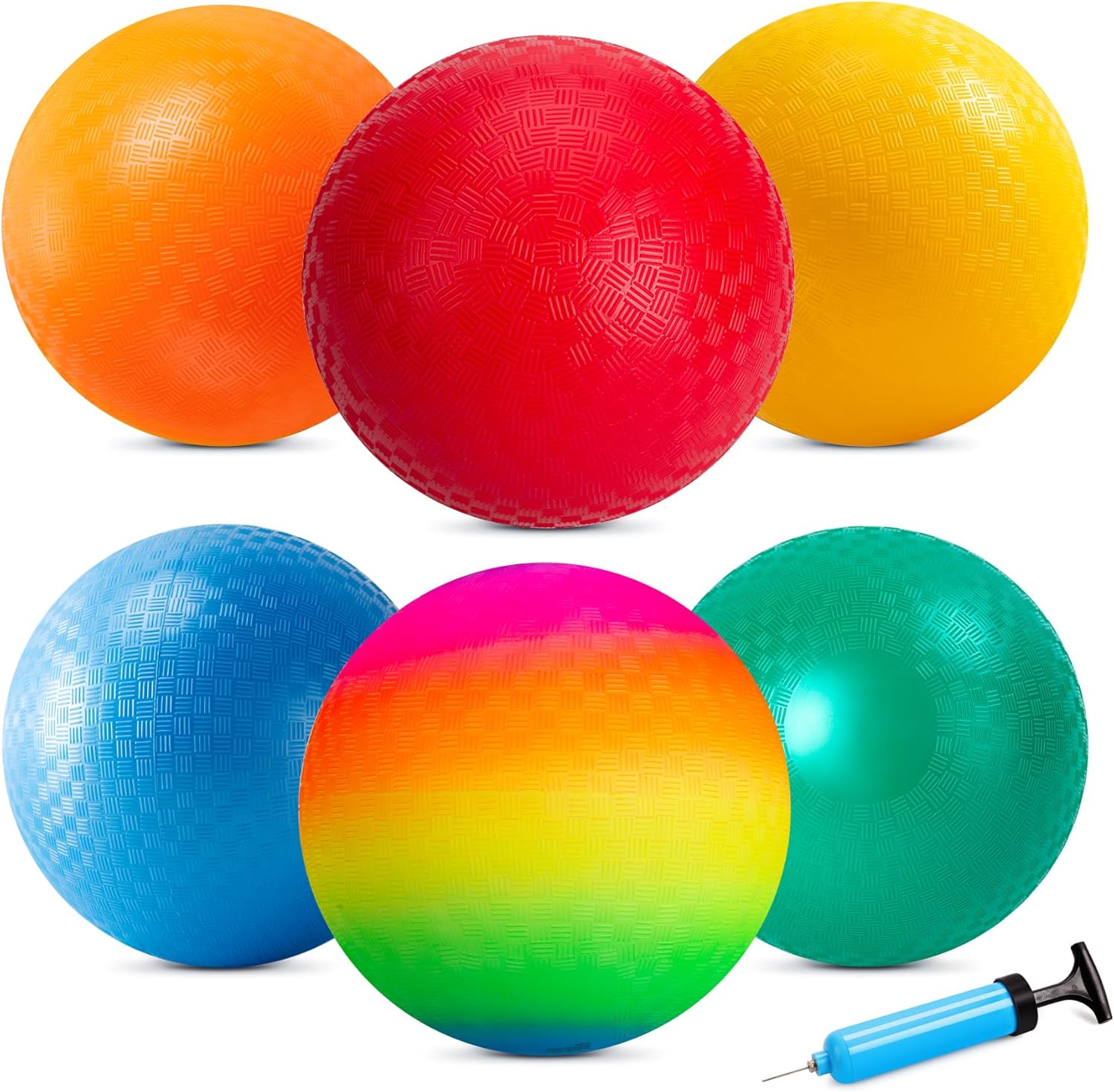EVERICH TOY 6 Pack Playground Balls Dodgeball Set, 8.5 Inch Dodge Kick Ball Kickball Handball for Kids Adults, Indoor Outd...