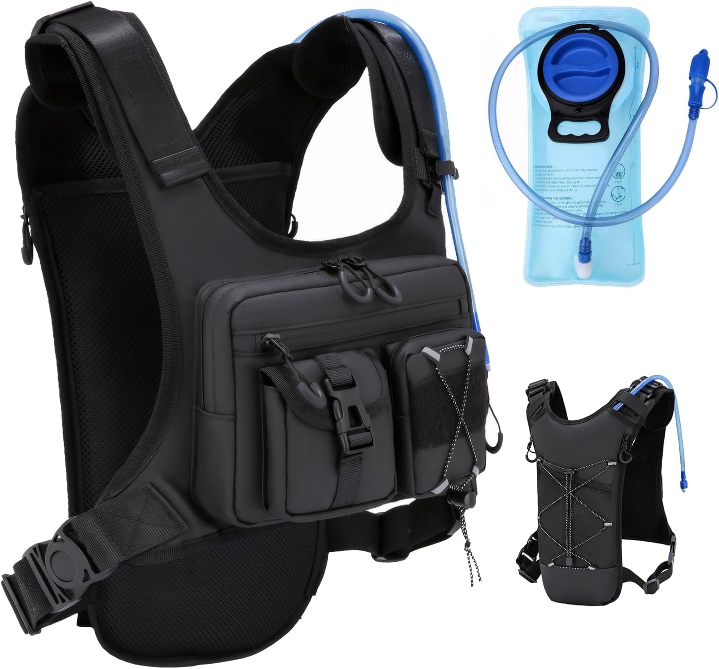 Criuage USA Original Patent Running Hydration Vest Backpack, Lightweight Chest Pack with 2.0L Water Bladder Bag Daypack fo...