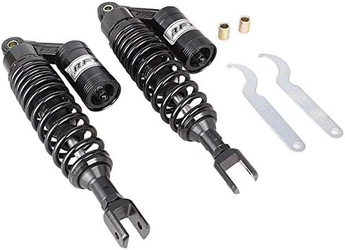 Mallofusa 13.7Inch 350mm Pair Rear Motorcycle Air Shock Absorbers Replacement Suspension Eye to Clevis Universal Compatibl...