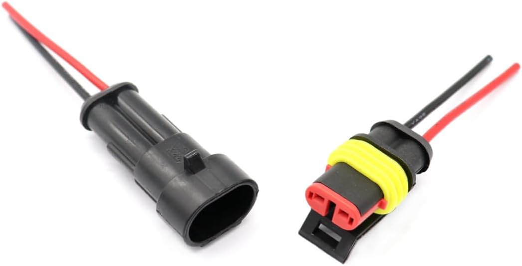 Zerodeko 5 Pairs Pin Electrical Wire Connectors with Wires for Motorcycles and Automobiles Rated Dustproof and Sealed Join...