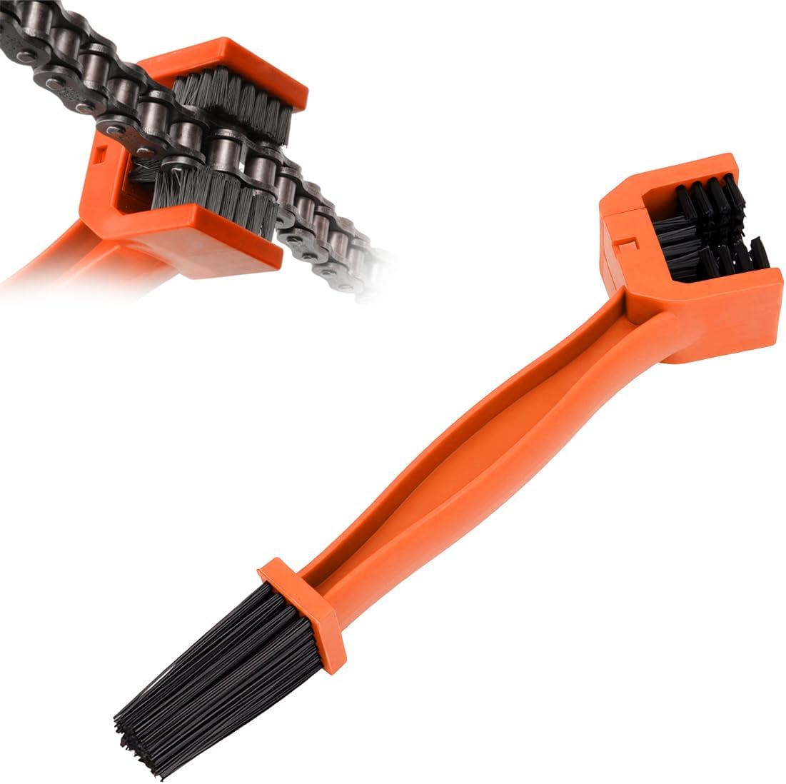 Gasedin 2 PCS Motorcycle Chain Brush, Chain Gears Maintenance Cleaning Brush, Bicycle Chain Cleaning Brush Tool for Motorc...
