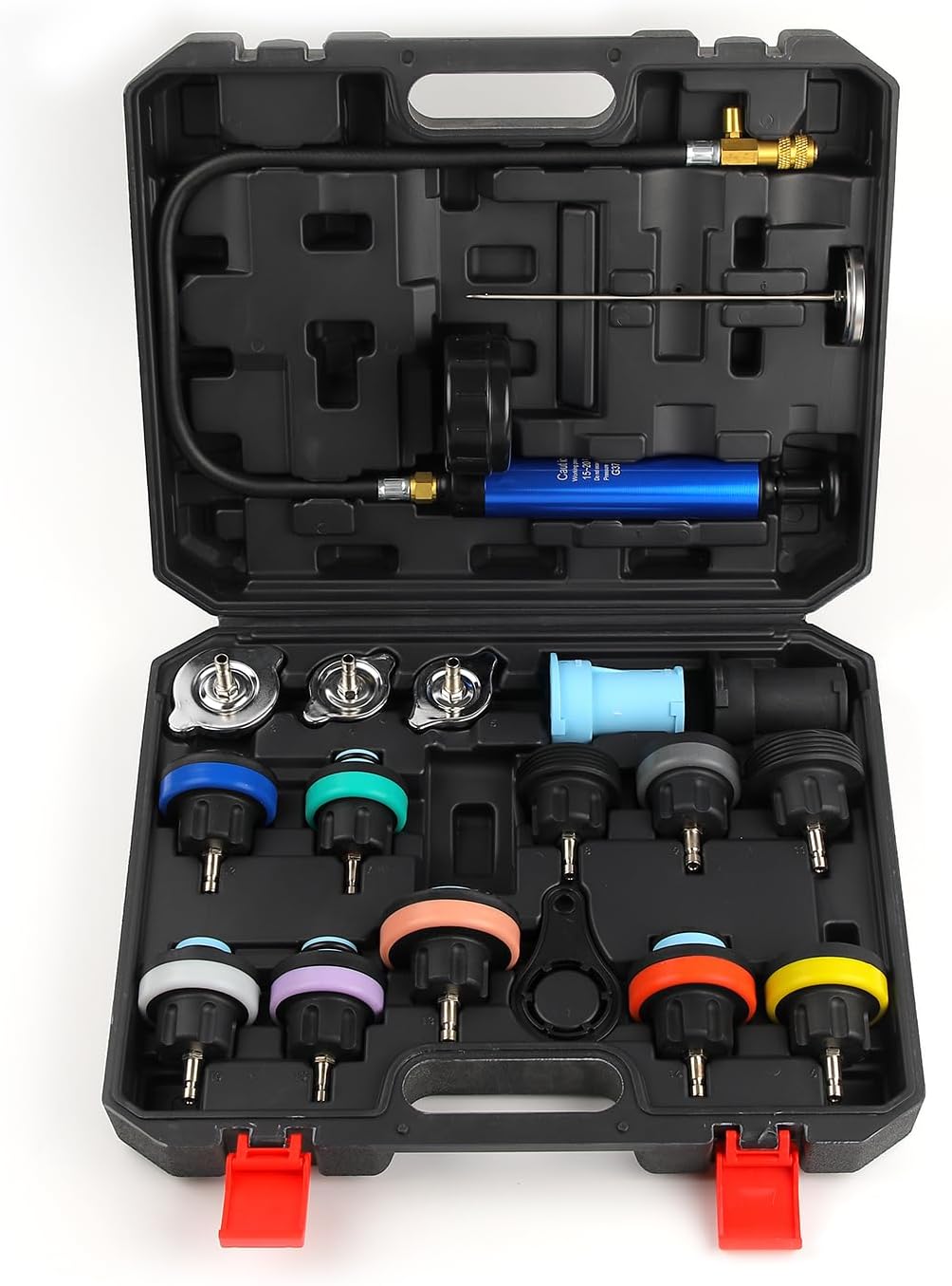 ZEAJSRU 18 Pieces of Anti-Freezing Liquid Replacement Filler Vacuum coolant Pressure Gauge, Motorcycle, Automobile and Tru...