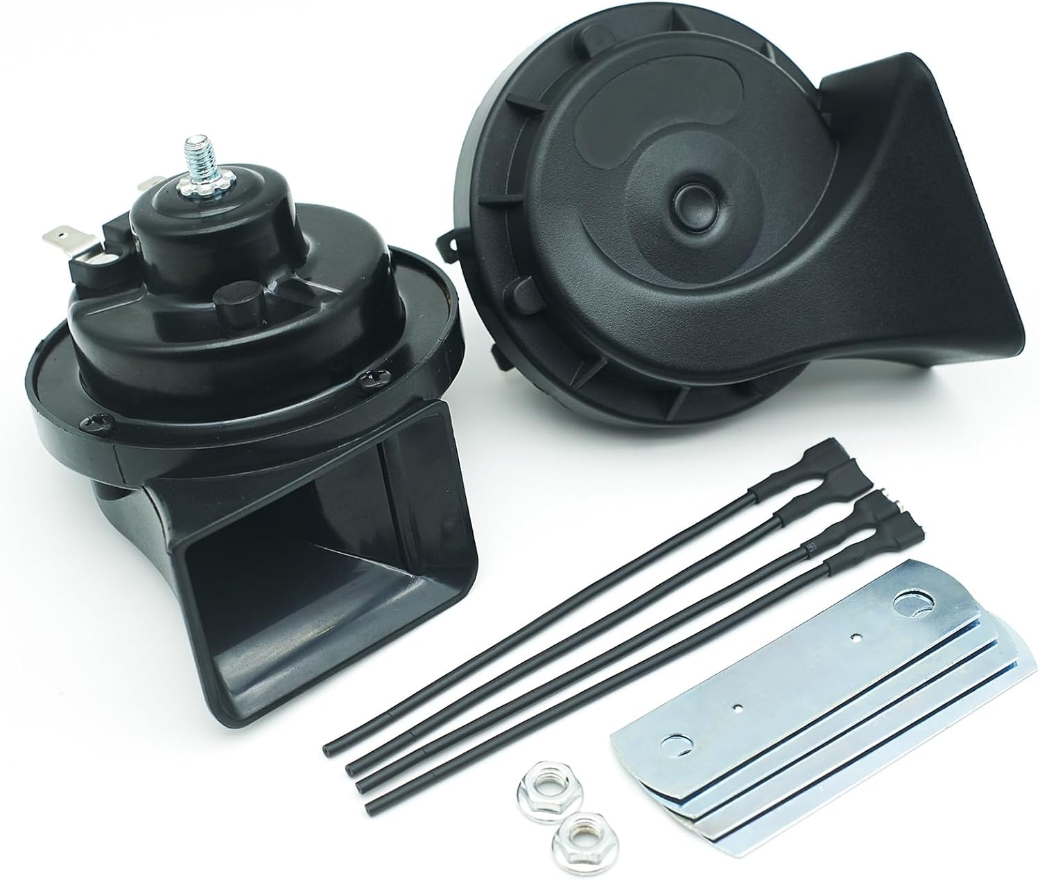 NEOGET Auto Horn 12V Loud Small Compact Car Horn High Low 2 Tone Universal Fit Any 12 Volt Vehicles Automobile Motorcycle ...