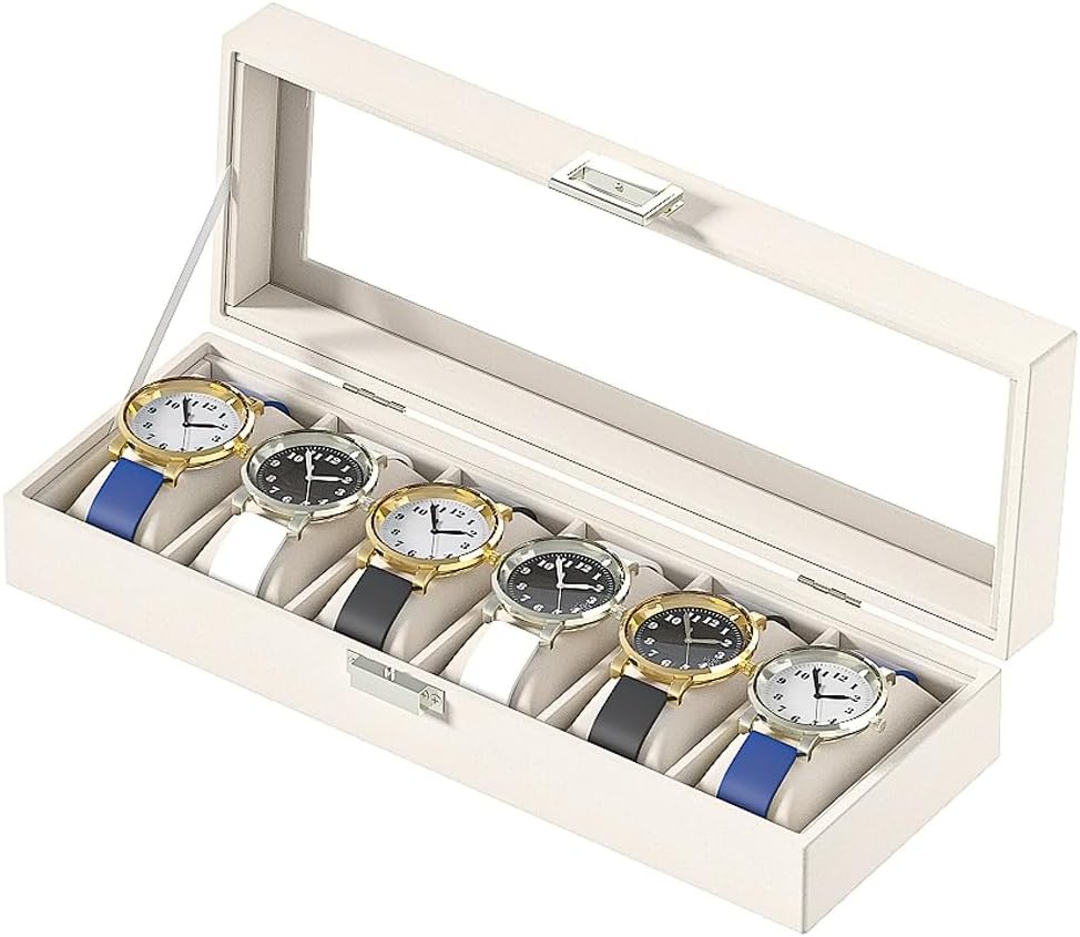 Adugay Watch Display Case For Men,Leather Watch Organizer Box,Watch Collection Storge Holder For Women,Watch Travel Organi...