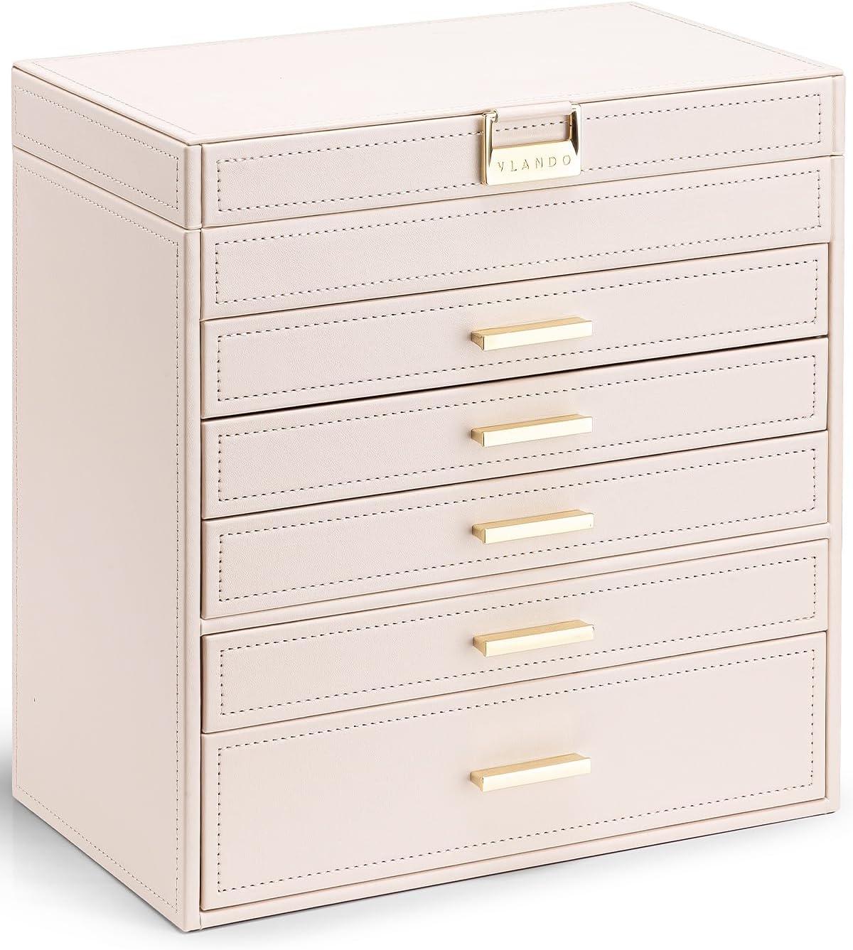 Vlando 6 Layer Large Jewelry Box - Jewelry Holder Organizer, Jewelry Box Organizer for Drawer Necklace Ring Bracelet and W...