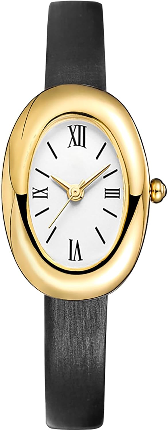 MASTOP Bracelet Watch for Women - Elegant 24mm Oval Dial Bangle Watch - Gold Jewelry Style Quartz Wristwatch - Gift for Her