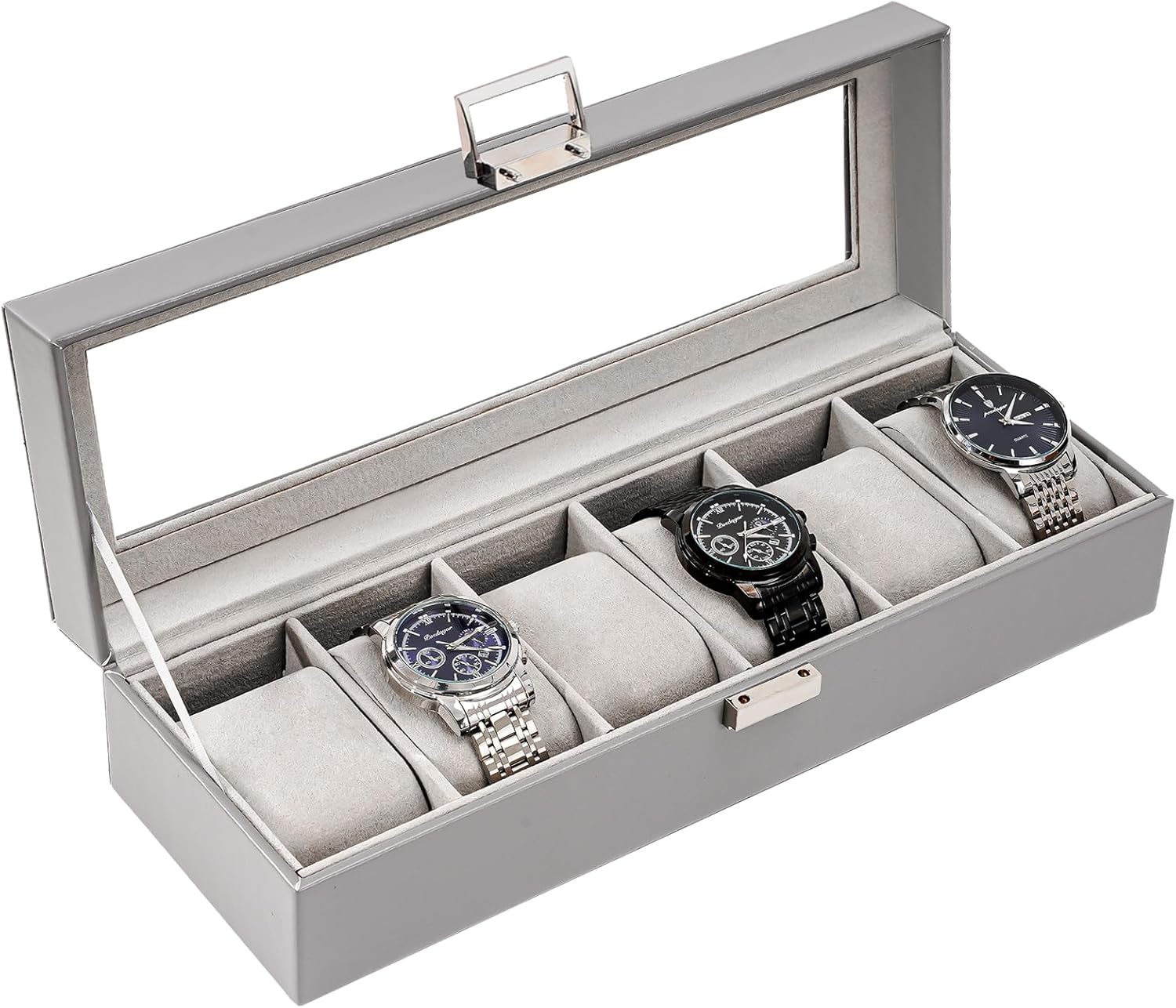 ProCase Watch Box for Men, 6 Slot Mens Watch Case, Watch Storage Watch Holder Organizer for Men, Watch Display Case With G...