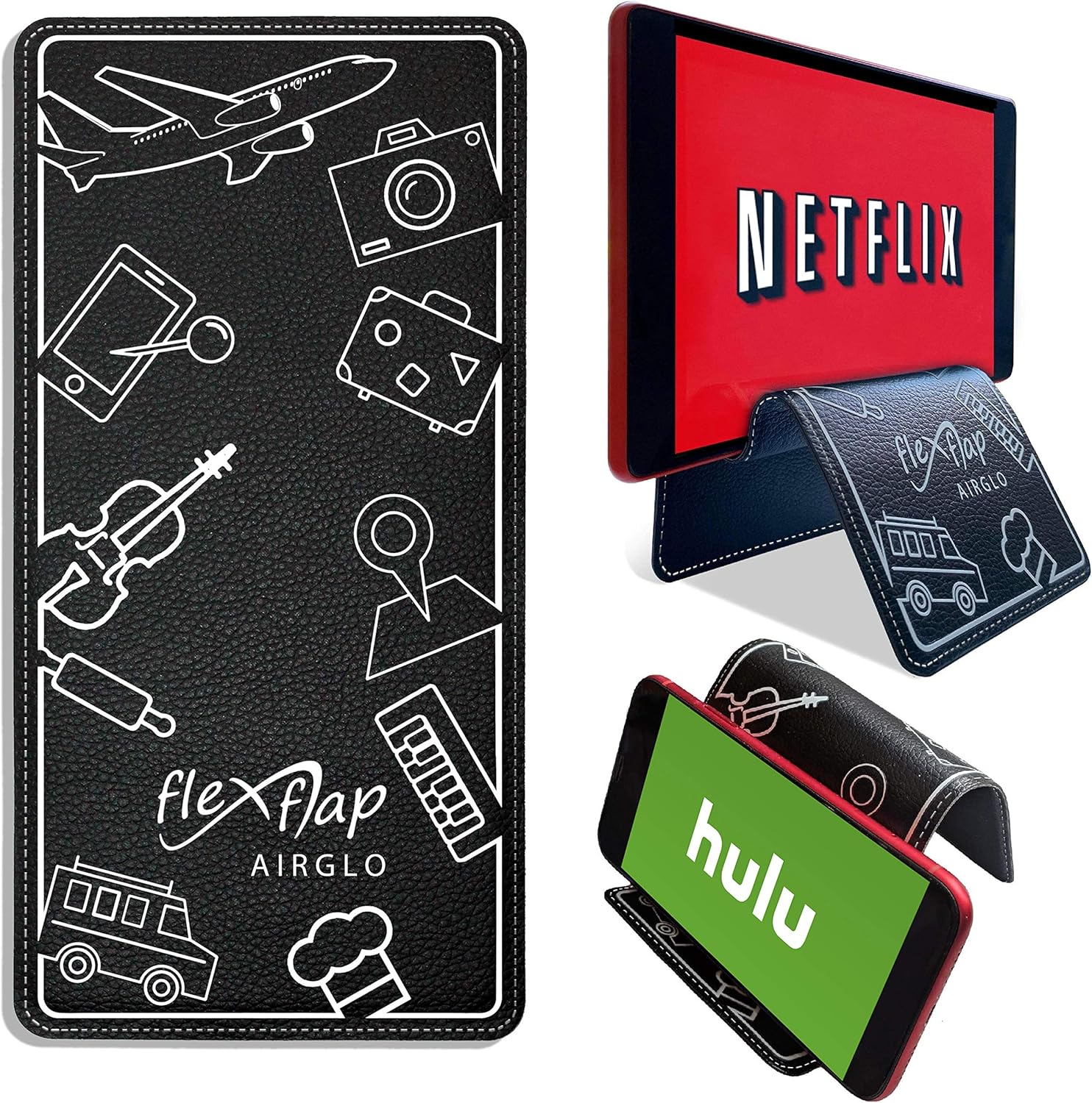 Airplane Travel Essentials for Flying Flex Flap Cell Phone Holder & Flexible Tablet Stand for Desk, Bed, Treadmill, Home &...