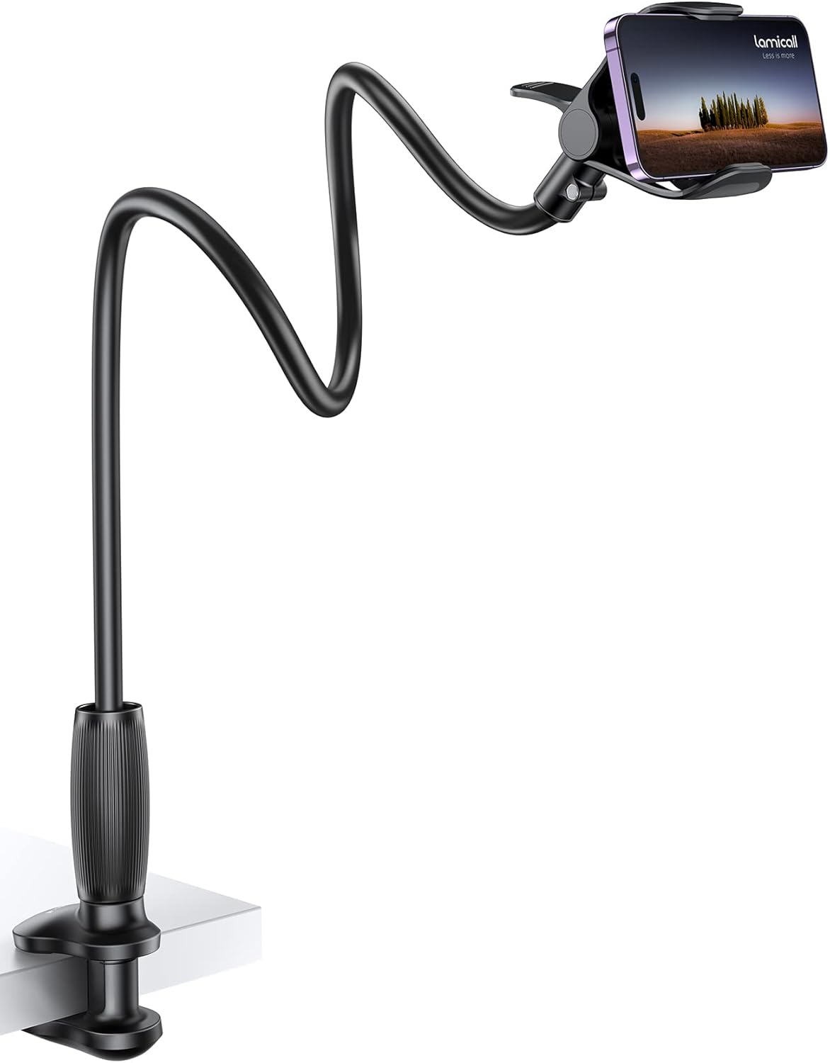 Lamicall Gooseneck Phone Holder for Bed - [Upgraded Stable Clip] for Desk, Headboard, Bed, Bedside, Table, Flexible Goosen...