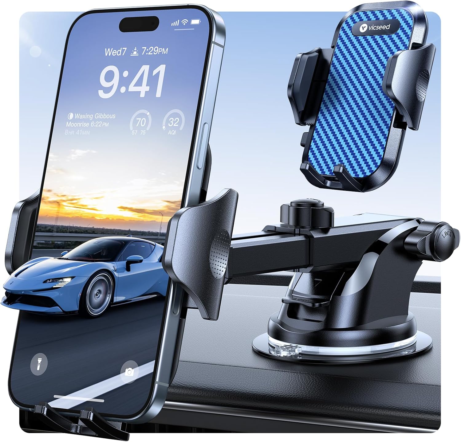 VICSEED [No.1 Powerful Suction] [Rally Racing-Grade Stability] Phone Holders for Your Car 2025 Upgraded Car Phone Holder M...