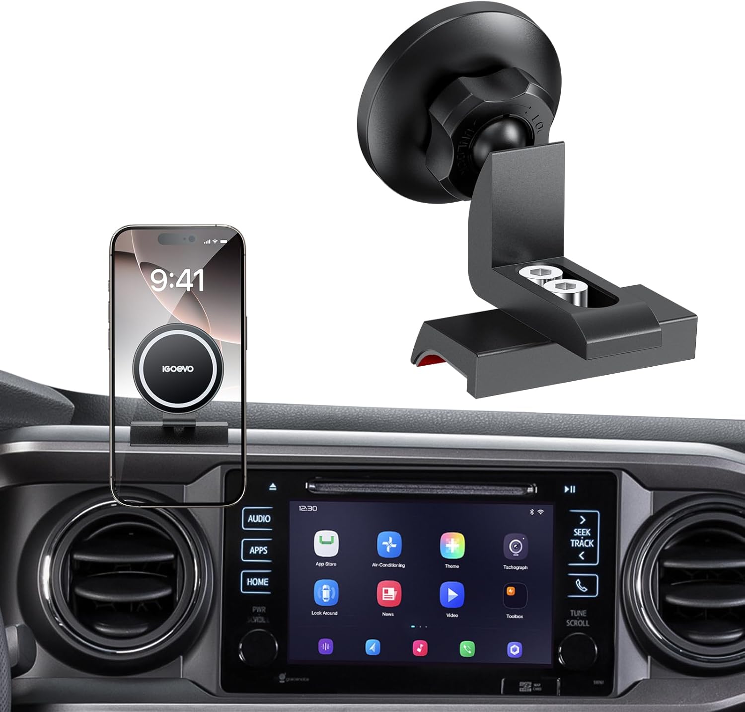 iGoevo 360° Rotating Magnetic Phone Mount for Toyota Tacoma 2016-2023 Dashboard - Secure Hold | Dashboard Phone Holder, Ta...