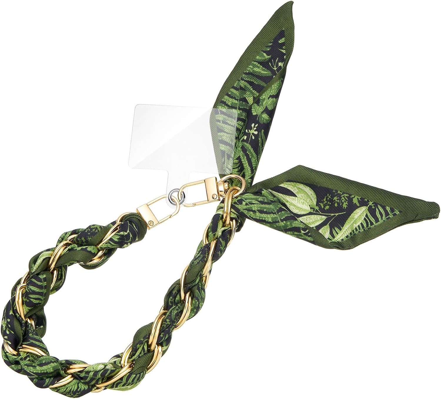 ZOOEASS Phone Wrist Lanyard Gold Metal Scarf Phone Charm Strap with Tether Tab Women Phone Chain Accessories for Handbags