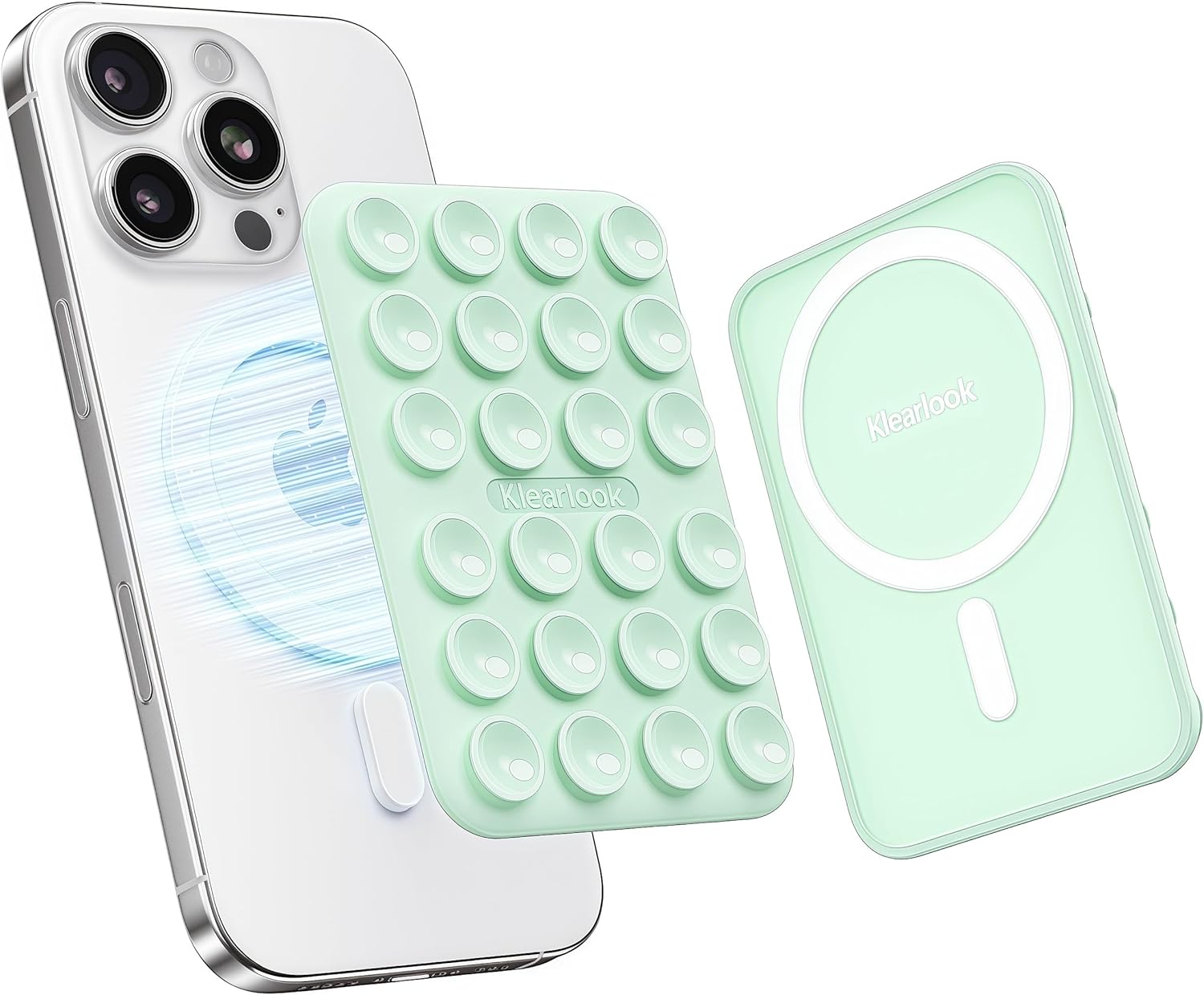 Klearlook Magnetic Suction Phone Mount for MagSafe Case, Silicone Sticky Phone Grip Holder for iPhone 16/15/14/13/12 Serie...