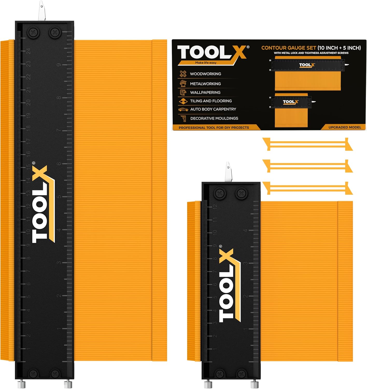 Contour Gauge Tool (5+10 Inch Lock)- Fathers Day Gifts for Men 2024, Mens gifts, Birthday Gifts for Men, Gifts for Boyfrie...