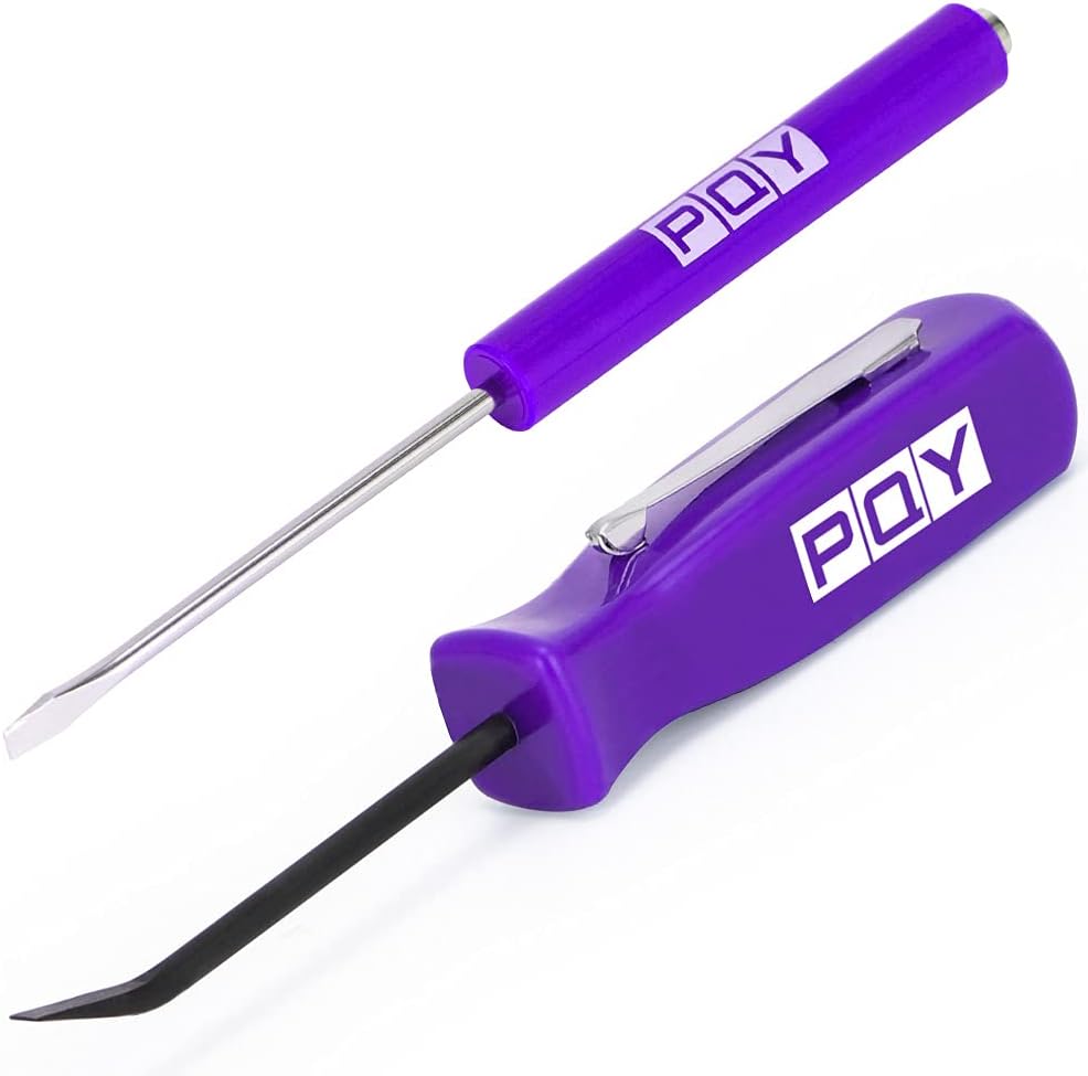 PQY Pocket Magnetic Screwdriver Slotted Head With Magnet Top + Mini Pry Bar Set (purple)