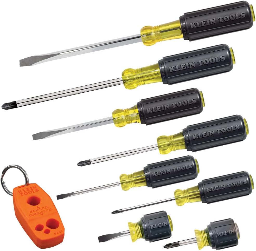 Klein Tools 85148 Screwdriver Set with Magnetizer / Demagnetizer for Magnetic Tips, Flathead and Phillips, Home Improvemen...