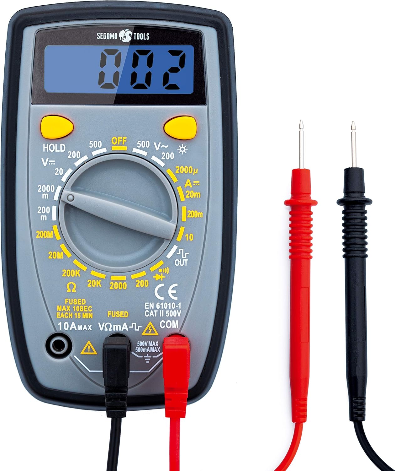 Segomo Tools TRMS 6000 Count Multimeter - Voltage, Current, Resistance, Continuity, Diode, Capacitance, Frequency & Temper...